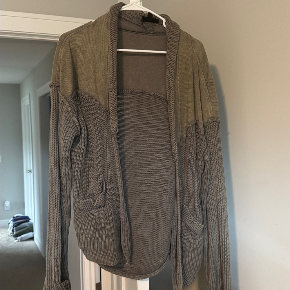 Olive and Taupe Knit Cardigan